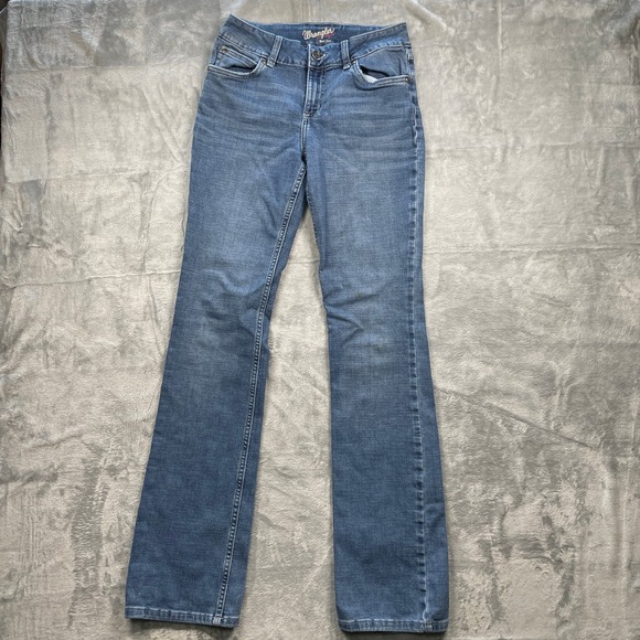 Wrangler Denim - Wrangler Womens Boot Cut Jeans Embroidered Medium Wash Denim Size 7x36
